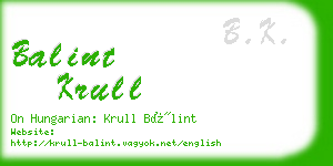 balint krull business card